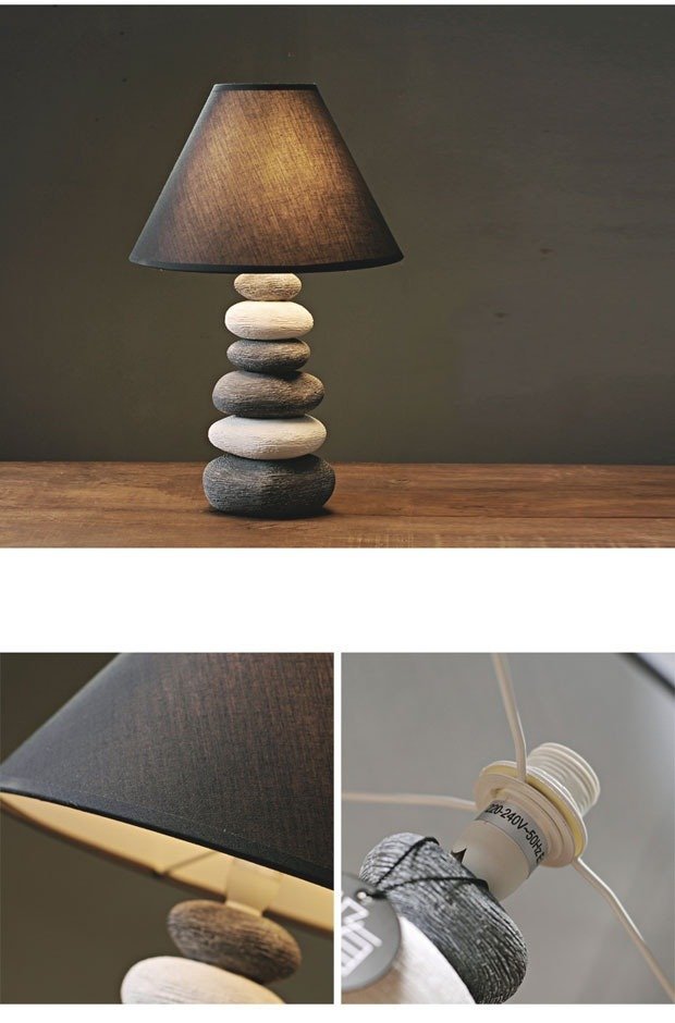 Eye-Care Table Lamp Bedroom and Living Room – Nordic Fabric Shade Vintage Bedside Light for Cozy Decor 7