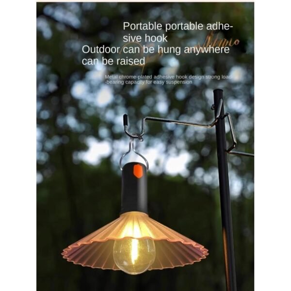 Outdoor Camping LED Lantern: IP68 Waterproof USB Rechargeable Hanging Light for Night Market Stalls, Garden Decor, 2x USB Output 1