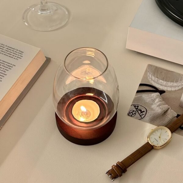 Vintage Glass Candle Holder - Transparent Zen Candle Holder for Romantic Dinner Decor 6 Vintage Glass Candle Holder - Transparent Zen Candle Holder for Romantic Dinner Decor 6
