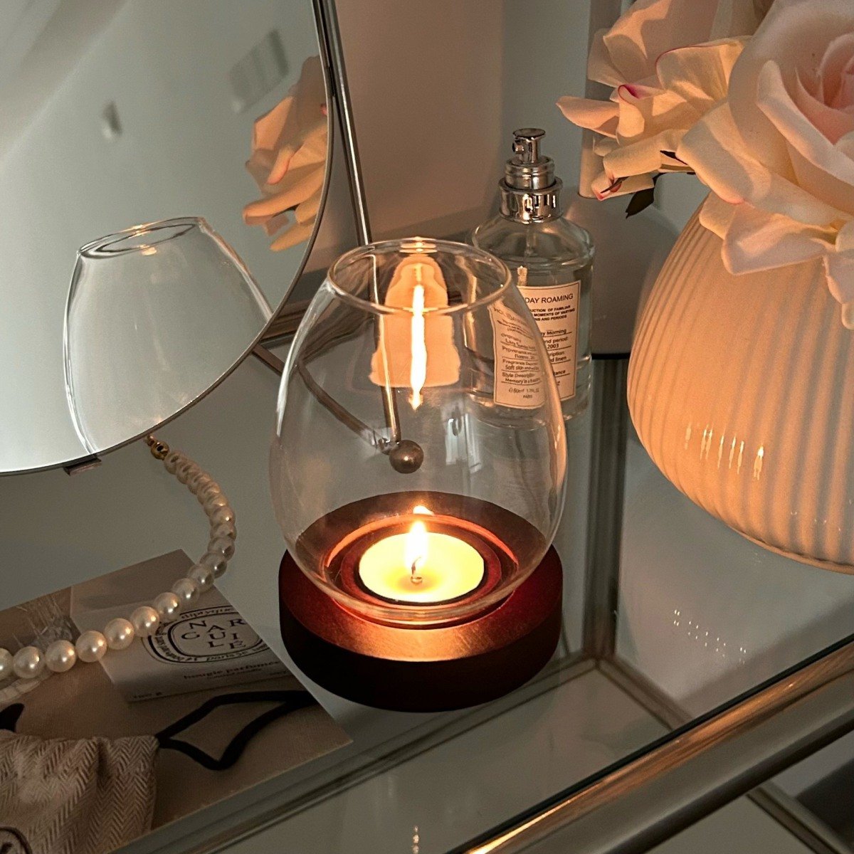 Vintage Glass Candle Holder - Transparent Zen Candle Holder for Romantic Dinner Decor 9